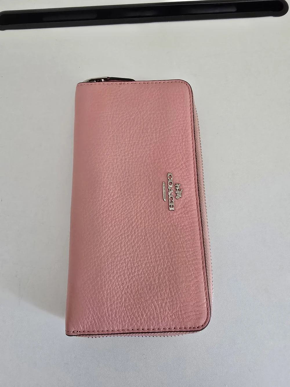 COACH Pink Leather Zip Wallet